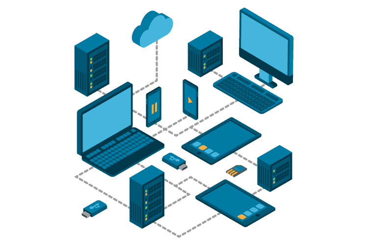 Netwerk apparaten illustratie